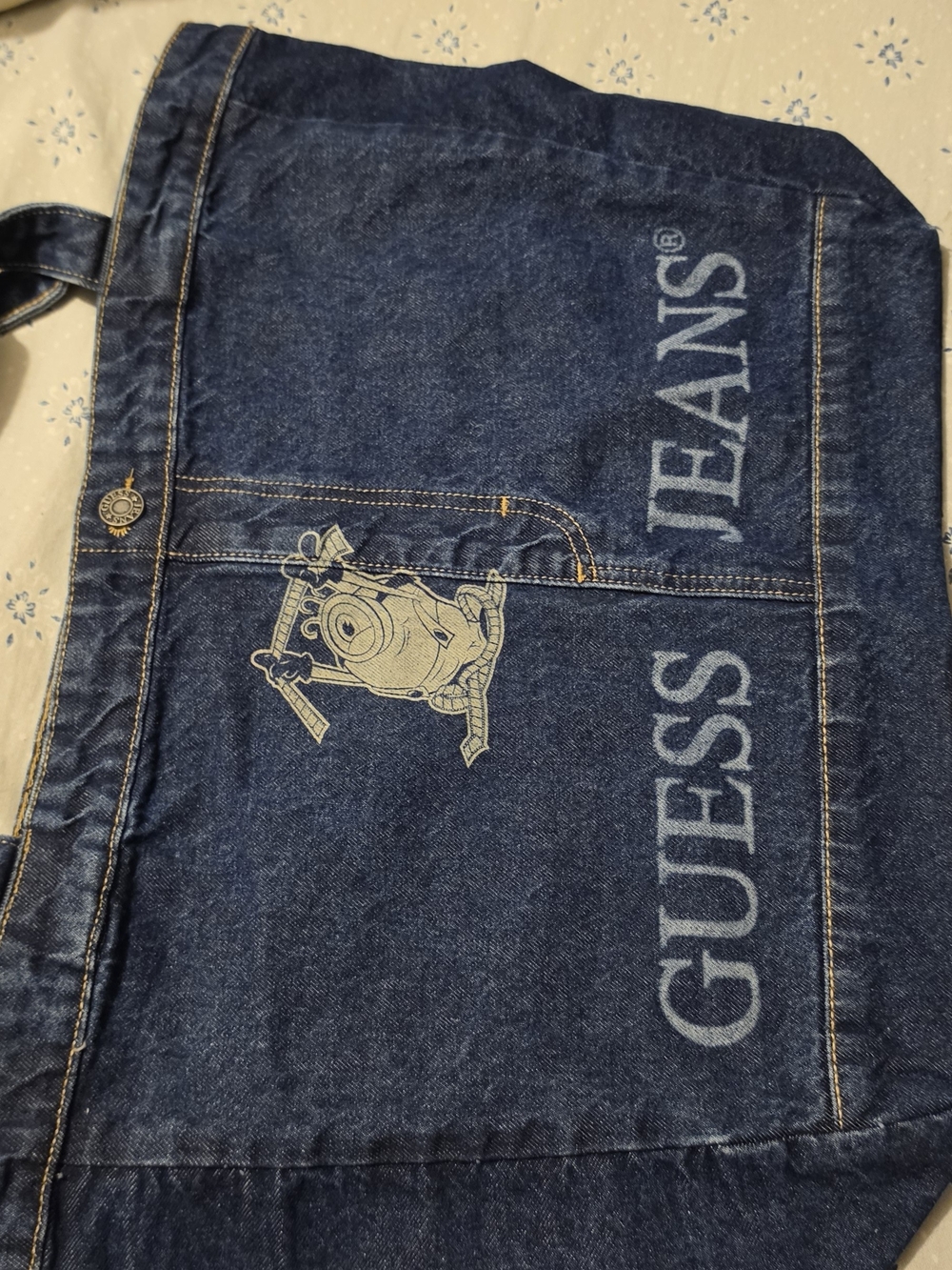 MINIONS OFFICIAL PROMO GUESS JEANS BLUE DENIM TOTEBAG